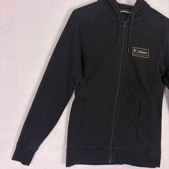Black Diamond Black Hooded Zip Up Sweatshirt Women's XS - Picture 4 of 11